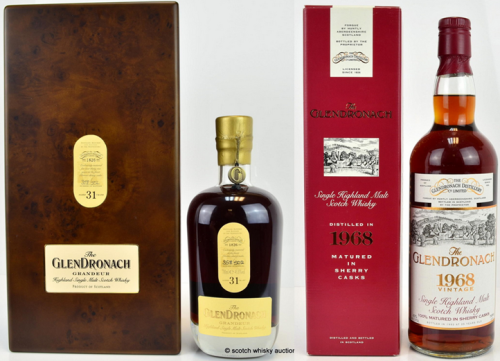 Glendronach 1968 and Grandeur whisky